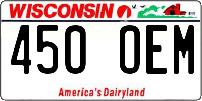 WI license plate 450OEM