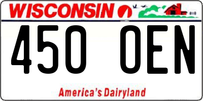 WI license plate 450OEN