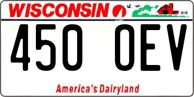 WI license plate 450OEV
