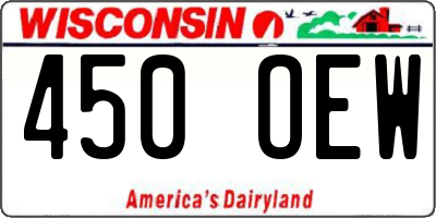 WI license plate 450OEW