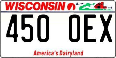 WI license plate 450OEX
