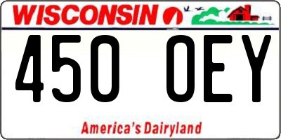 WI license plate 450OEY