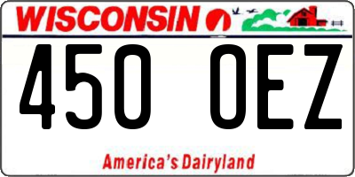 WI license plate 450OEZ