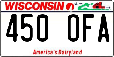 WI license plate 450OFA