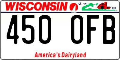 WI license plate 450OFB