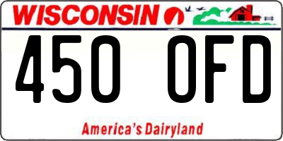 WI license plate 450OFD