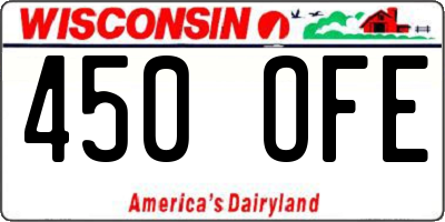 WI license plate 450OFE