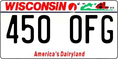 WI license plate 450OFG