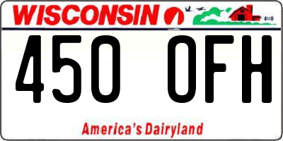 WI license plate 450OFH