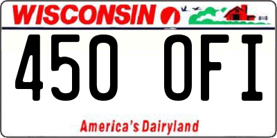 WI license plate 450OFI