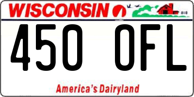 WI license plate 450OFL