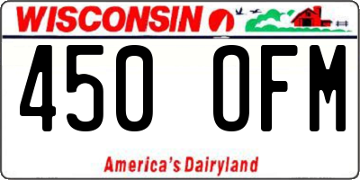 WI license plate 450OFM