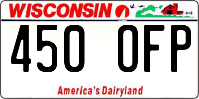 WI license plate 450OFP