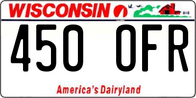 WI license plate 450OFR