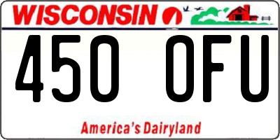 WI license plate 450OFU