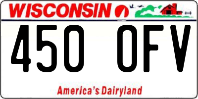 WI license plate 450OFV