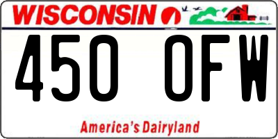 WI license plate 450OFW