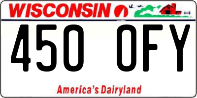 WI license plate 450OFY