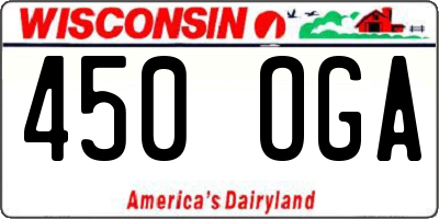 WI license plate 450OGA
