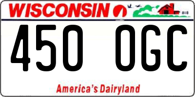 WI license plate 450OGC