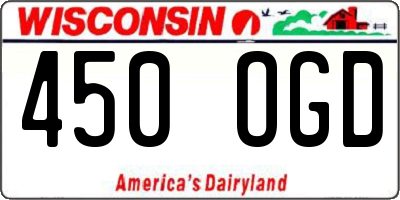 WI license plate 450OGD