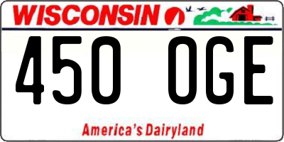 WI license plate 450OGE