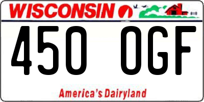 WI license plate 450OGF
