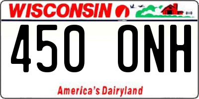 WI license plate 450ONH