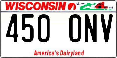 WI license plate 450ONV