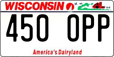 WI license plate 450OPP