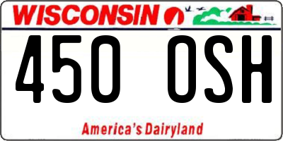 WI license plate 450OSH