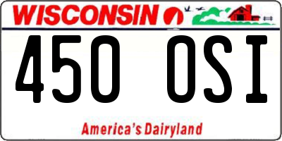 WI license plate 450OSI
