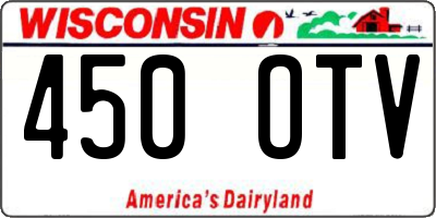 WI license plate 450OTV