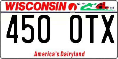 WI license plate 450OTX