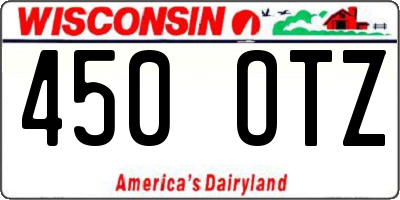 WI license plate 450OTZ