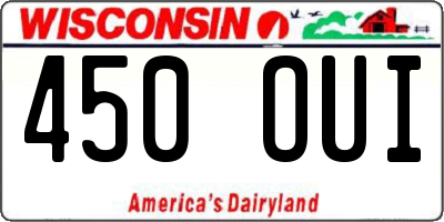 WI license plate 450OUI