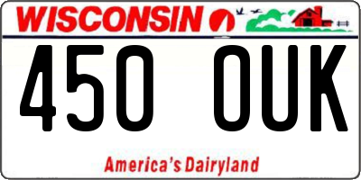 WI license plate 450OUK