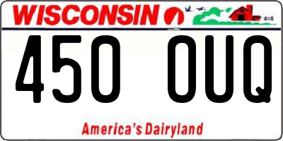 WI license plate 450OUQ