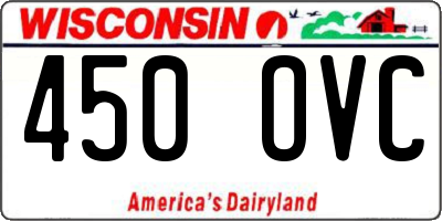 WI license plate 450OVC