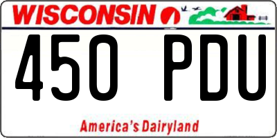 WI license plate 450PDU