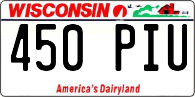 WI license plate 450PIU