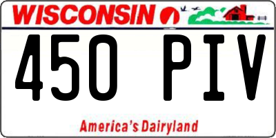 WI license plate 450PIV