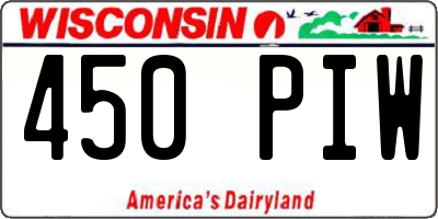 WI license plate 450PIW
