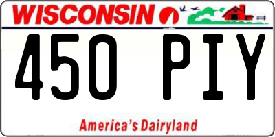 WI license plate 450PIY