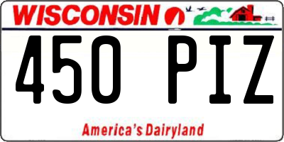 WI license plate 450PIZ
