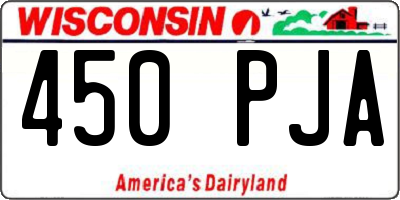 WI license plate 450PJA