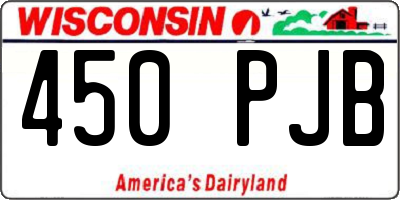 WI license plate 450PJB
