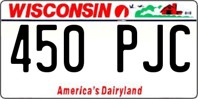 WI license plate 450PJC