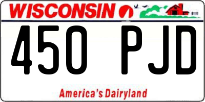 WI license plate 450PJD