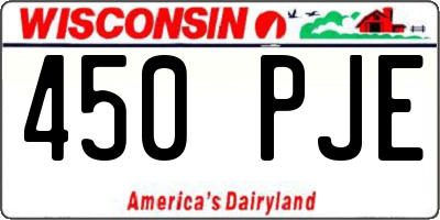 WI license plate 450PJE